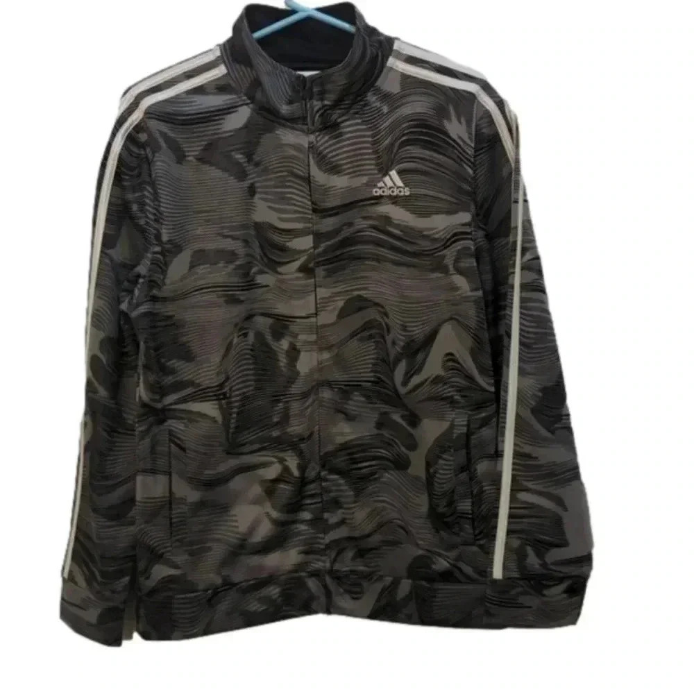 Boys adidas printed zip up sweater